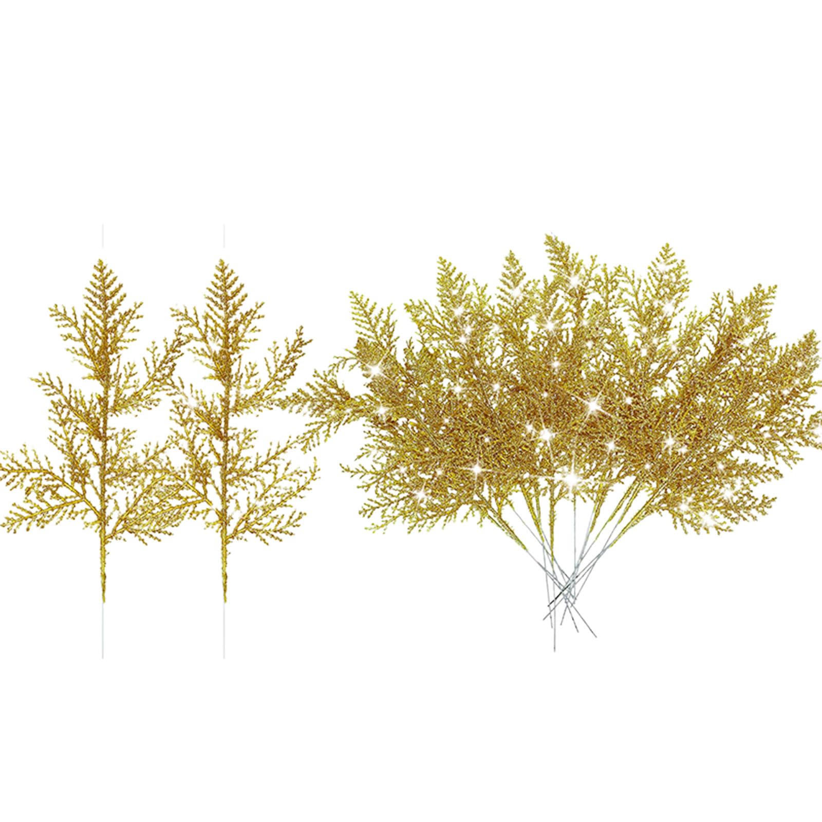 Hängende Ornamente, 20 Stück, Glitzer-Zweige, künstliche Weihnachtsspieße, Blumenzweige, Spray für Baumschmuck, DIY, Weihnachtskranz, Girlande, Weihnachtsdekoration, festliche Dekoration