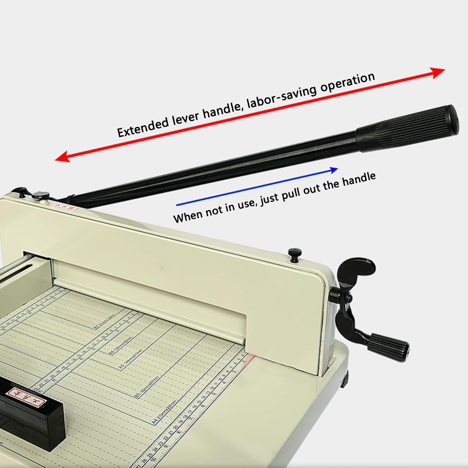 HHeavy Duty gilotyna gilotynowa do papieru z siatkami, wydłużony uchwyt, ręczna obcinarka do papieru do biura, szkoły, fabryki, grubość papieru 0,1-36 mm