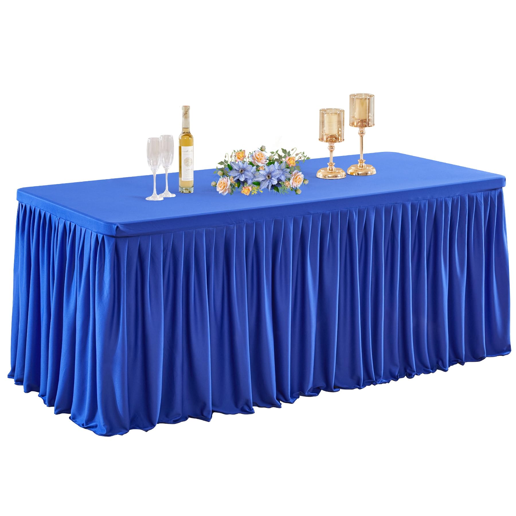 Photo 1 of 1 Pack Royal Blue Table Clothes for 6 Foot Rectangle Tables, 72 x 30 Inch Royal Blue Table Cloth Rectangle 6ft Wrinkle Resistant Washable Table Cover for Wedding Party Dining Banquet Buffet Table