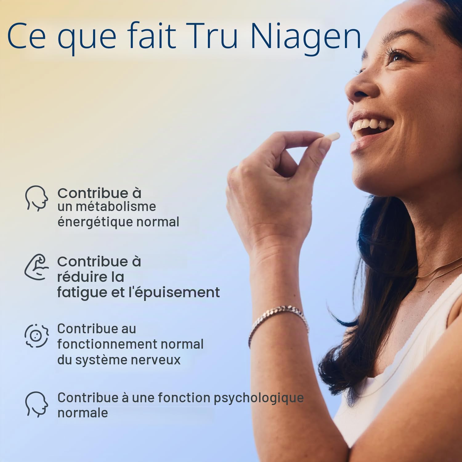TRU NIAGEN Suppléments de NAD+ pour réduire l'épuisement et la fatigue, formule brevetée nicotinamide riboside NR (90 portions (1 x 90))