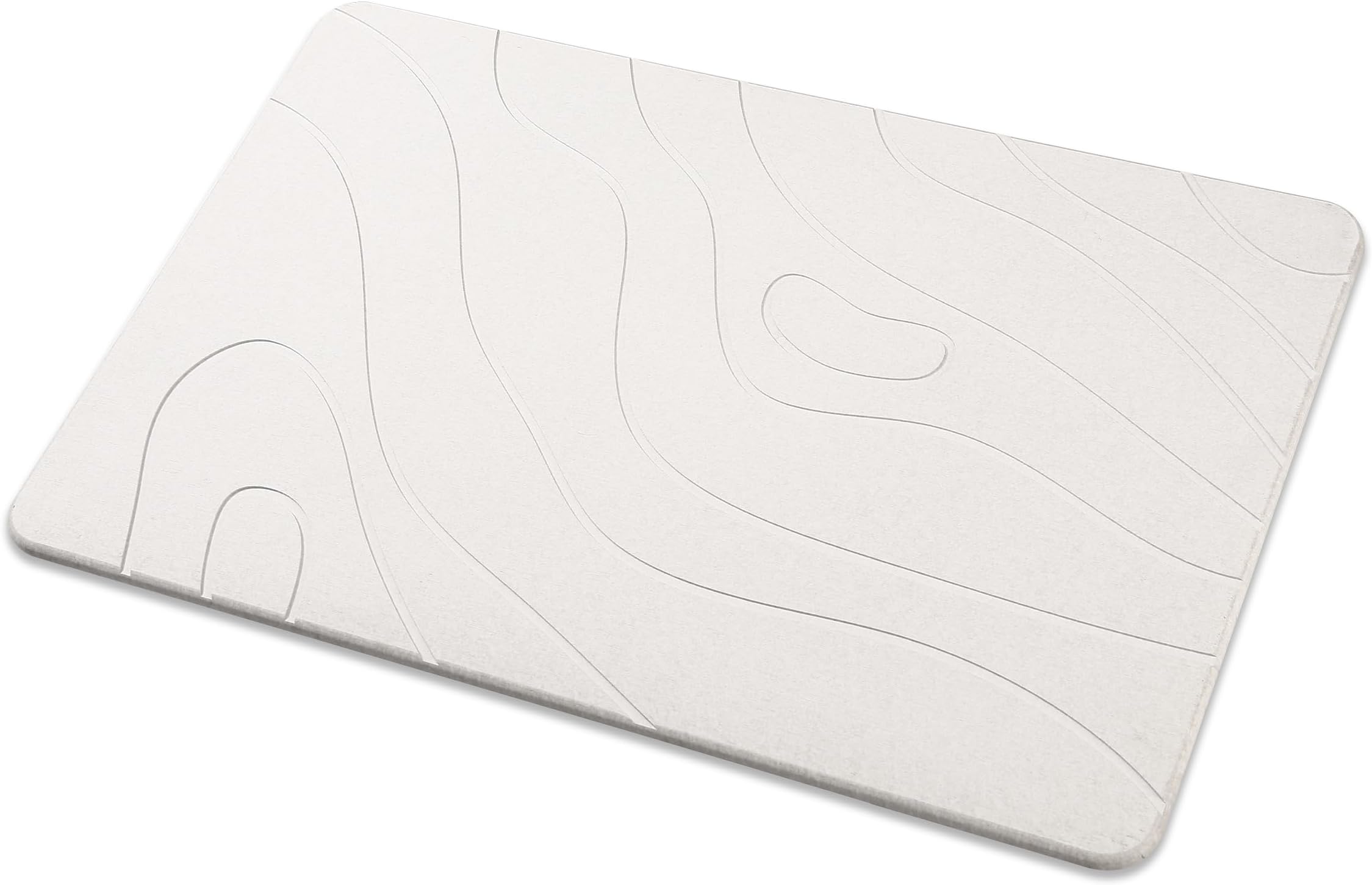 Diatomaceous Earth Stone Bath Mat - Non-Slip Quick Drying Mat for Bathroom & Kitchen - Easy to Clean (23.5×15" Light Grey)