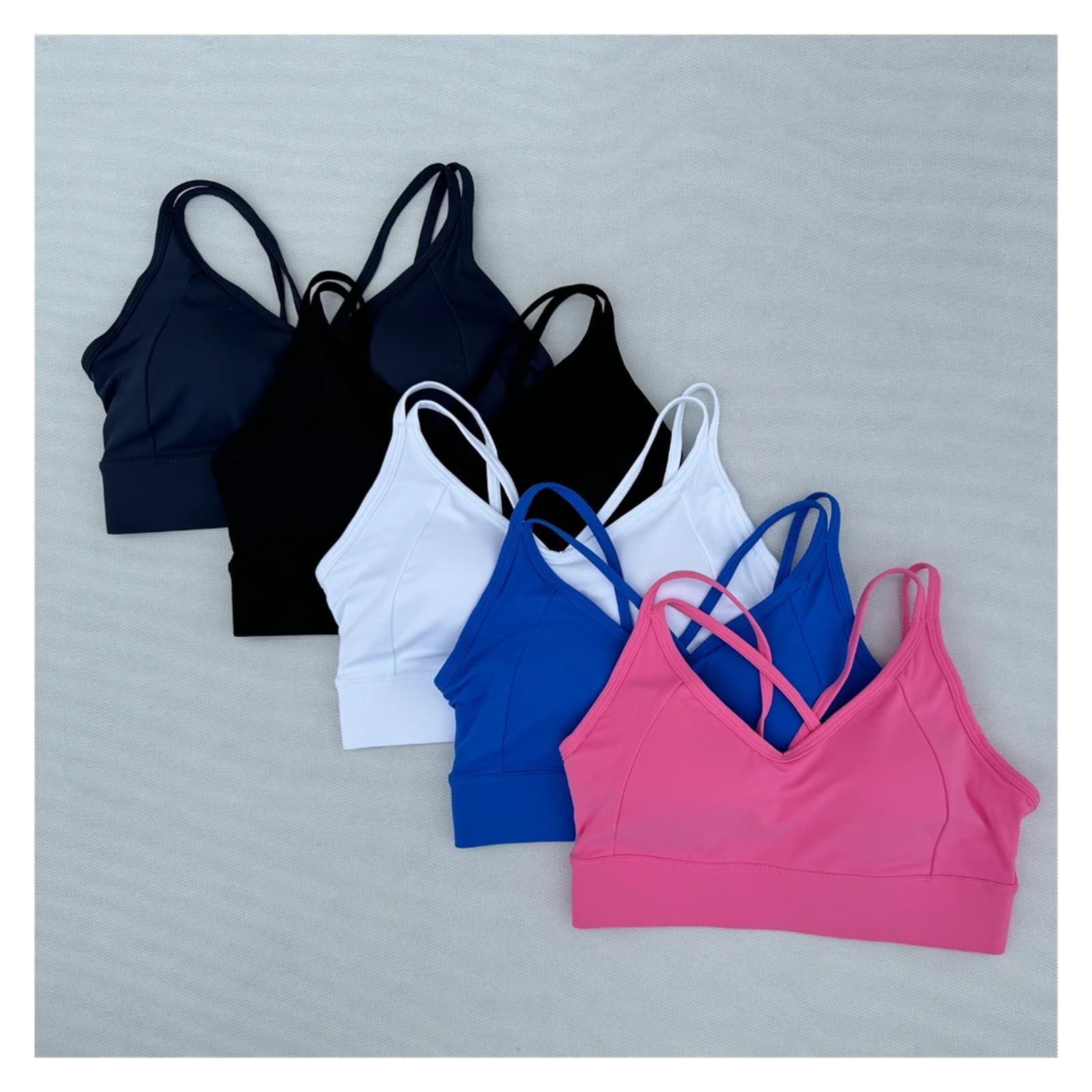 Sport BH Damen Damenbekleidung Yoga Fitness Feste Körbchen Sport-BH Outdoor Jogging Gym Damen Unterwäsche mit Brustpolster Tops Atmungsaktiv Top BH