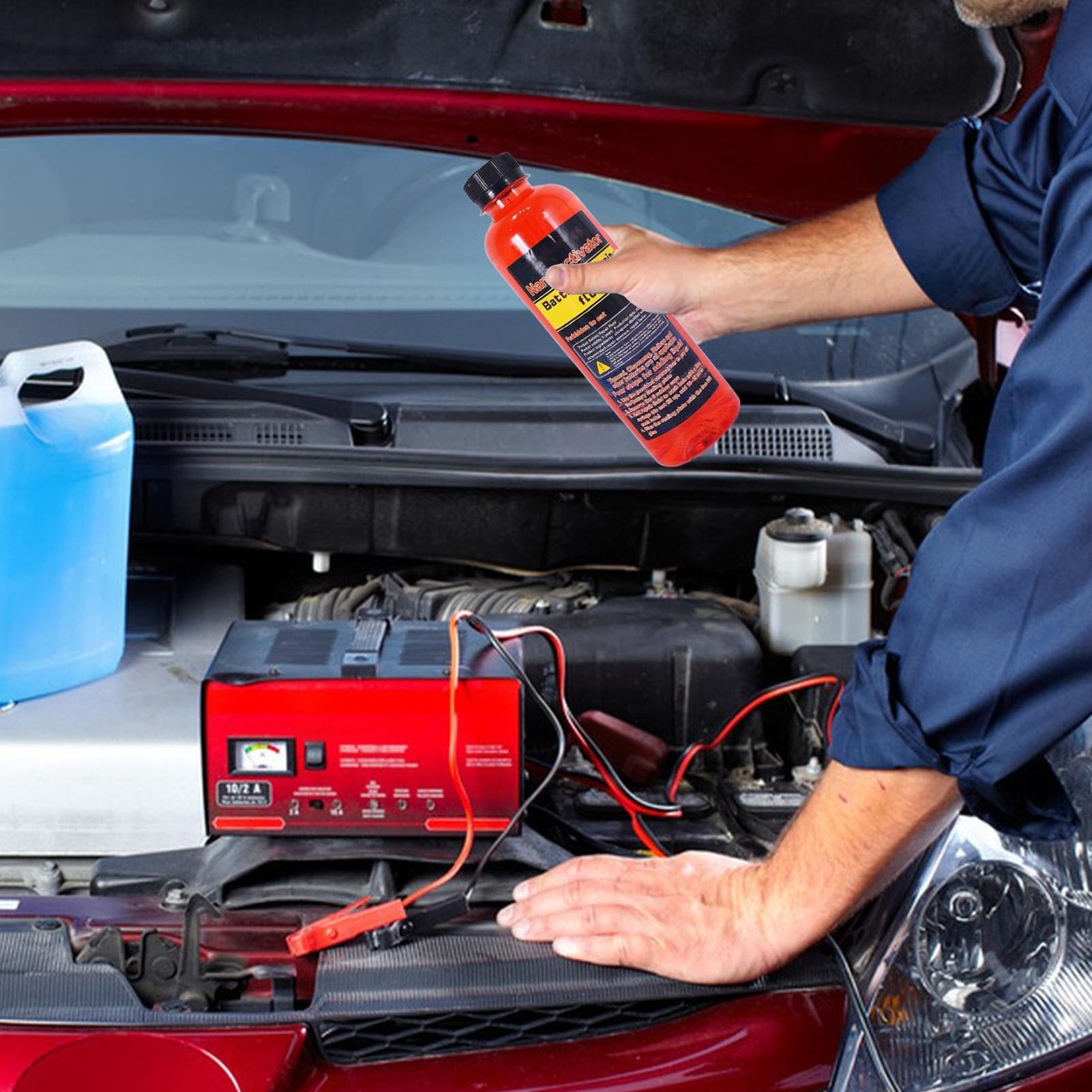 Additivo per riparazione della batteria – 500 ml | Reviver per batteria auto per veicoli automobilistici con facile utilizzo, per meccanici, garage, manutenzione di interni e esterni, soluzione per la