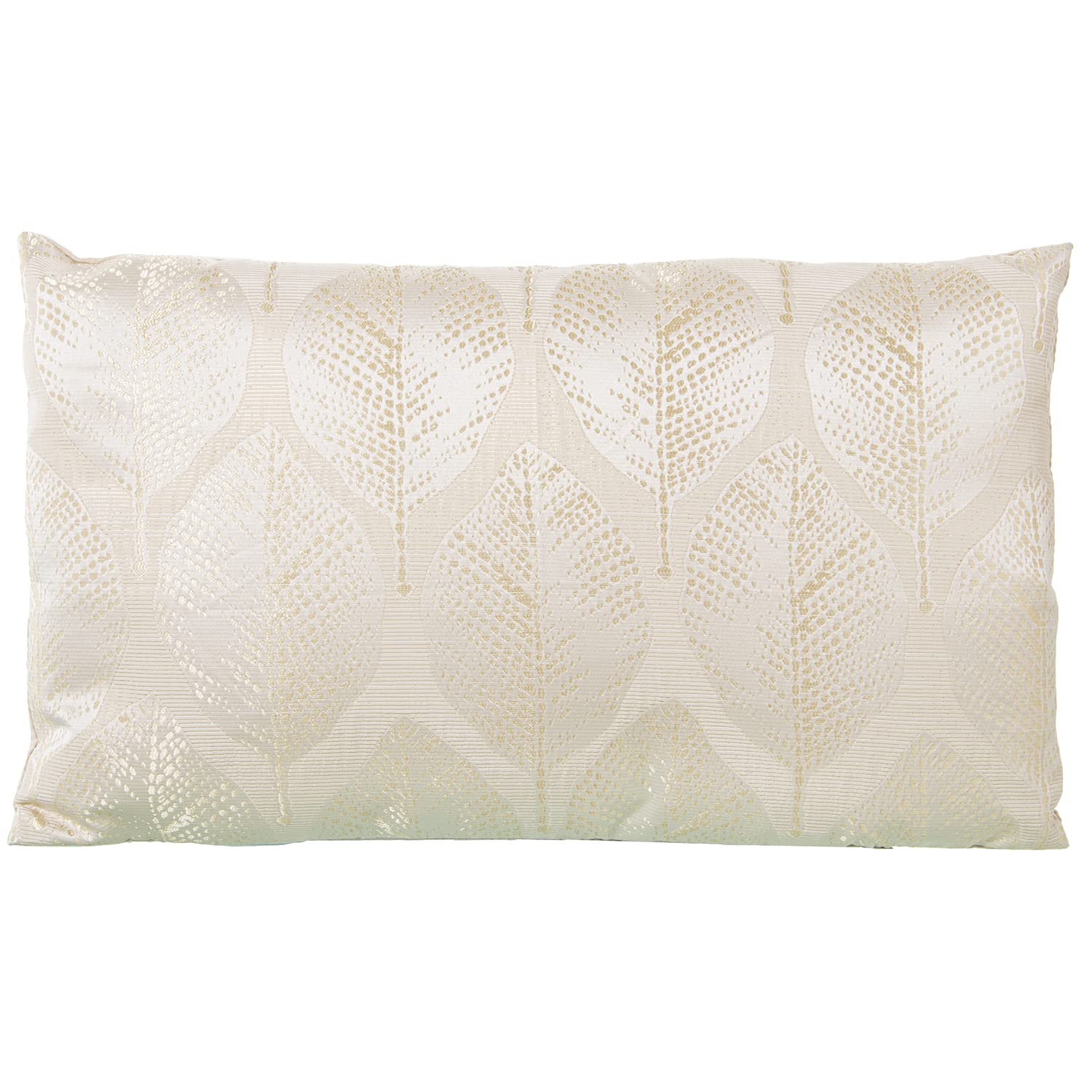 Coussin rectangulaire 30x50 cm crème en polyester à motif feuilles DRW