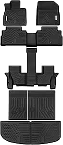 Utiiy Seat Back Cover 2 Nd Row Fit For 2020-2024 Kia Telluride 7 Seats Accessories, Kick Mat TPE Back Seat Protector Car Mat For 2024 Kia Telluride