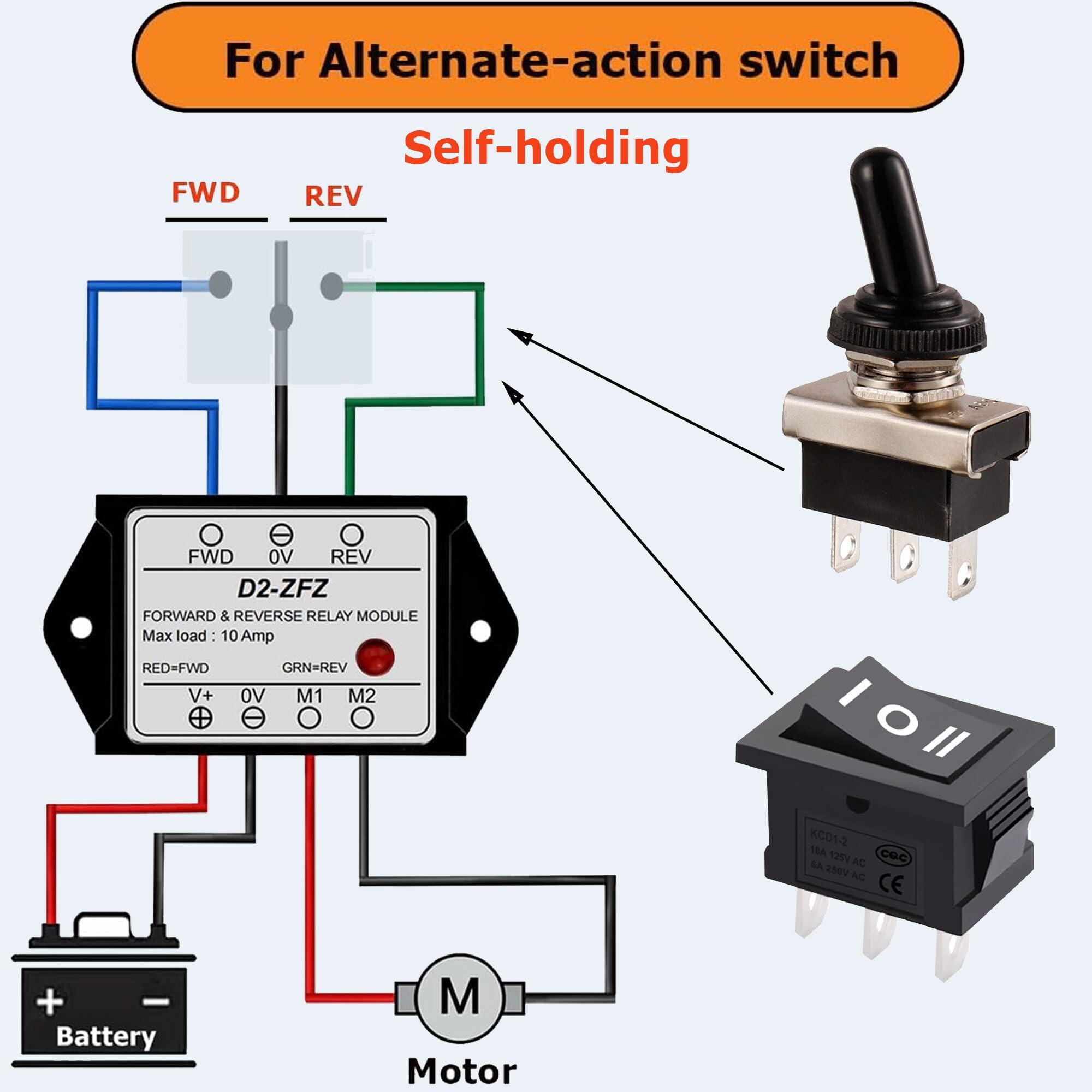 Module de relais avant et arrière DC 12 V, moteur/actionneur linéaire, module de relais avant et arrière, pour moteurs de treuil, chasse-neige, ascenseurs - D2
