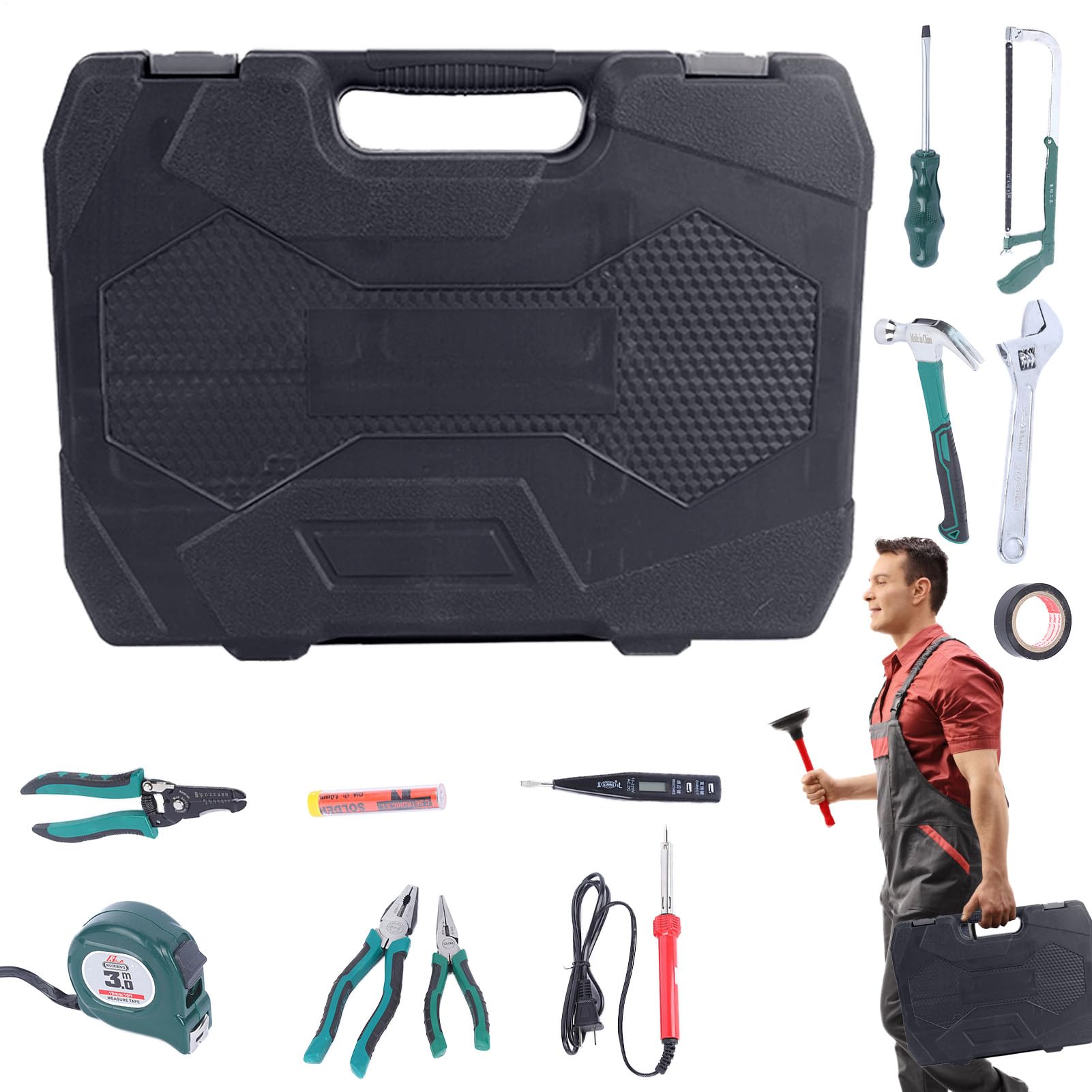 Kit di Attrezzi per Auto 39 Pezzi Utensili Multiuso Portatile | Kit di Utensili per Casa e Officina Per Riparazioni Auto Anteriore E Posteriore, Interno Veicolo, Furgone, Barca, Campeggio
