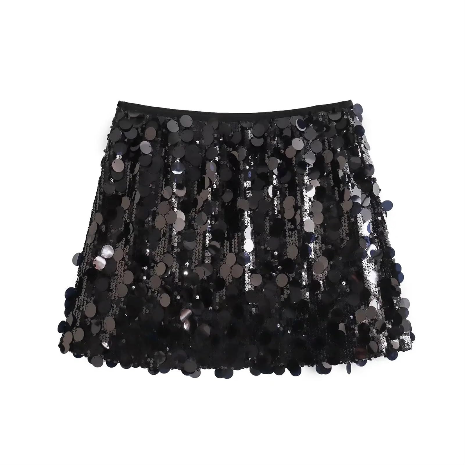 Gonna Paillettes Donna Minigonna con Paillettes Gonne a Vita Alta da Donna for Donna Gonna Corta da Donna(Silver,L)