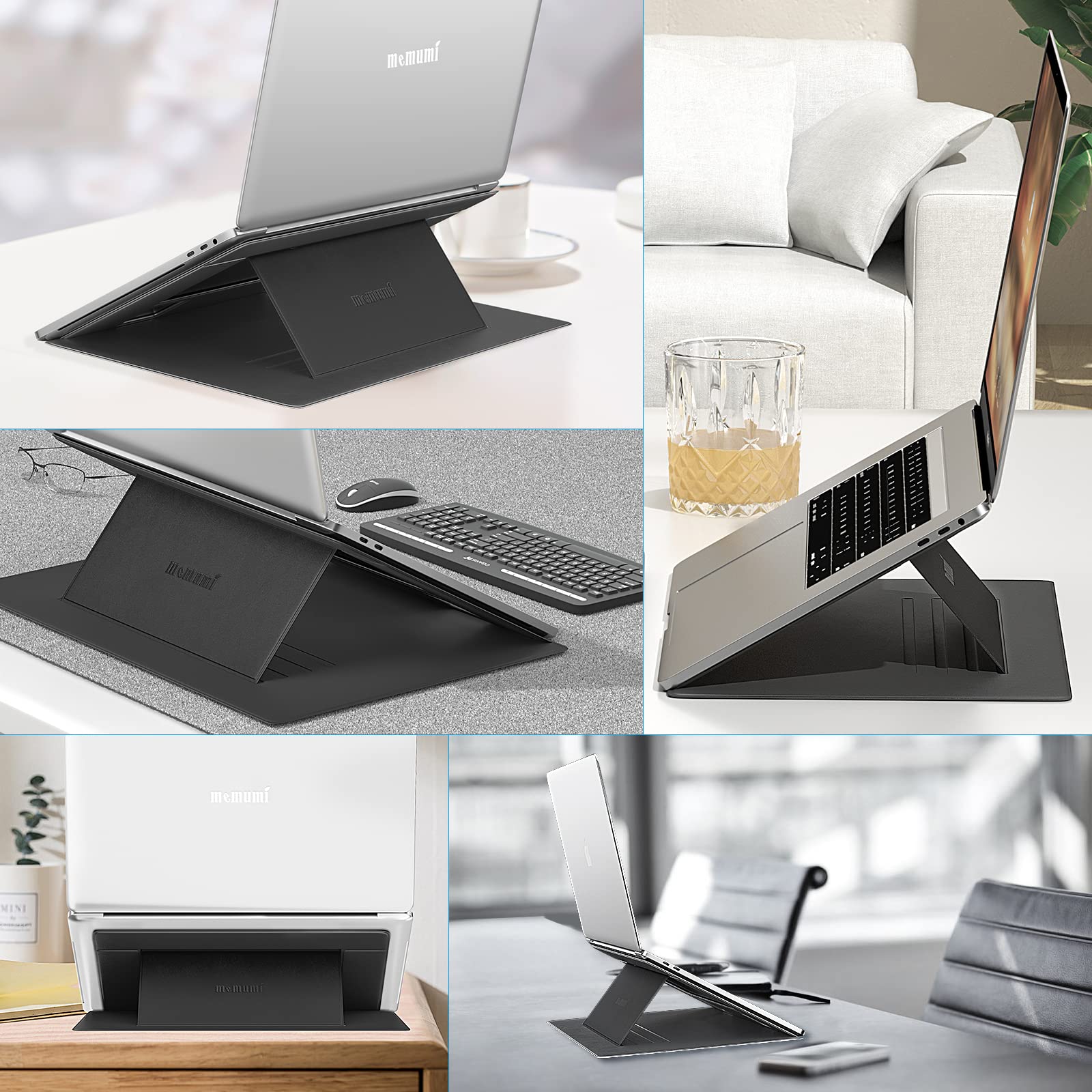 Support Ordinateur Portable Invisible Memumi – 4 Angles Réglables, Compatible MacBook Jusqu'à 15,6"