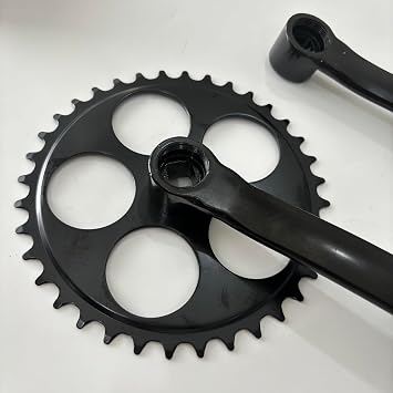 JZsports Single Speed Crankset 36T 170mm Crankarms for Mountain Road Bike Fixed Gear Bicycle Square Taper, Black Color