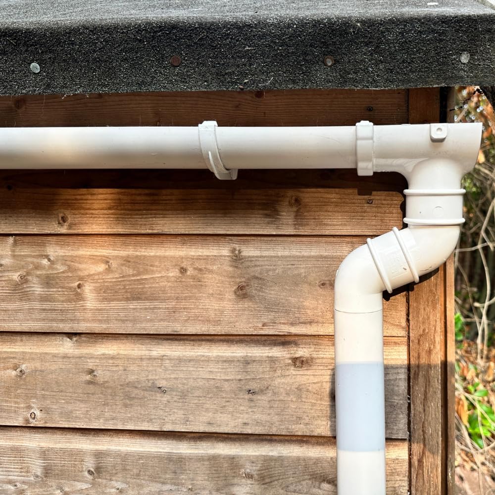 Mini Gutter Kit for Shed, Greenhouse & Outhouse โ Complete Rainwater Collection System with Downpipe, Fittings & Easy Install DIY Roof Guttering โ Multiple Sizes & Colours (2 Metre White)