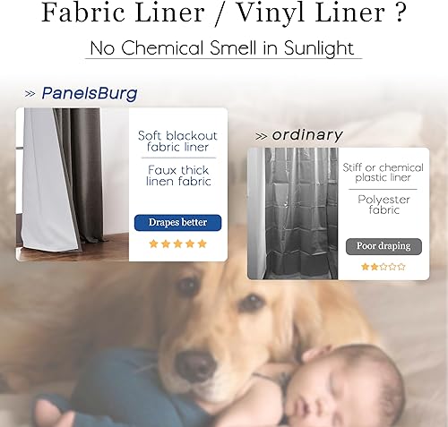 Miniatura 111 de PANELSBURG Cortina de techo para cortinas de 102 pulgadas de largo, cortina de piso a techo, cortinas opacas plisadas para dormitorio, sala