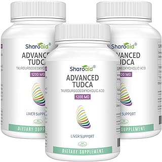 TUDCA Liver Support Supplements 1200 mg-Third Party Tested-High Strength Formula-Bile Salts for Liver Detox Cleanse-180 Vegan Capsules for Liver,Kidney,Gallbladder Health