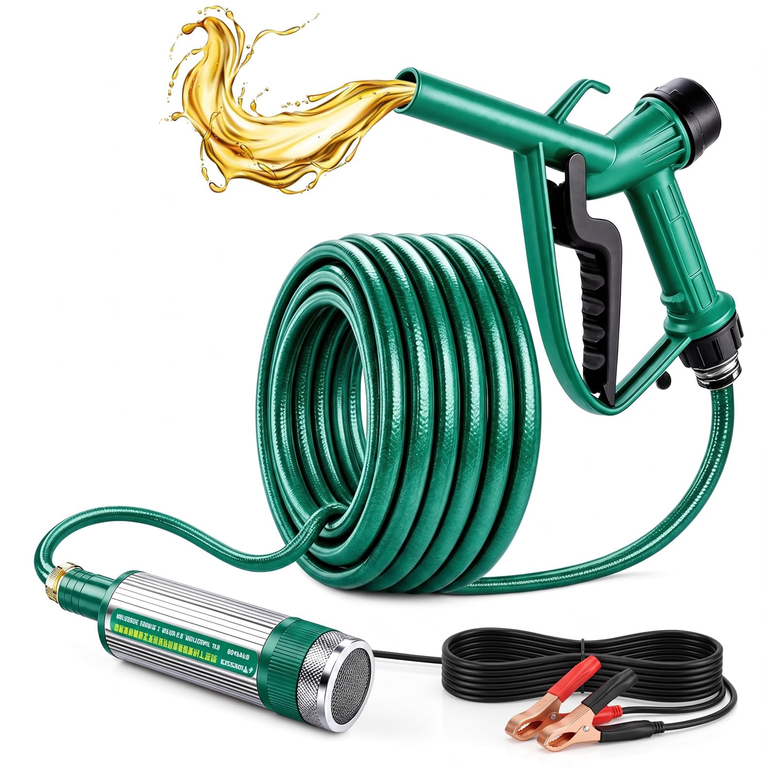 Bomba diésel 12 V, 30 L/min, bomba de aceite autocebante, bomba de bidón eléctrica, bomba de aceite portátil para transportar diésel, queroseno, aceite combustible y agua, para camiones