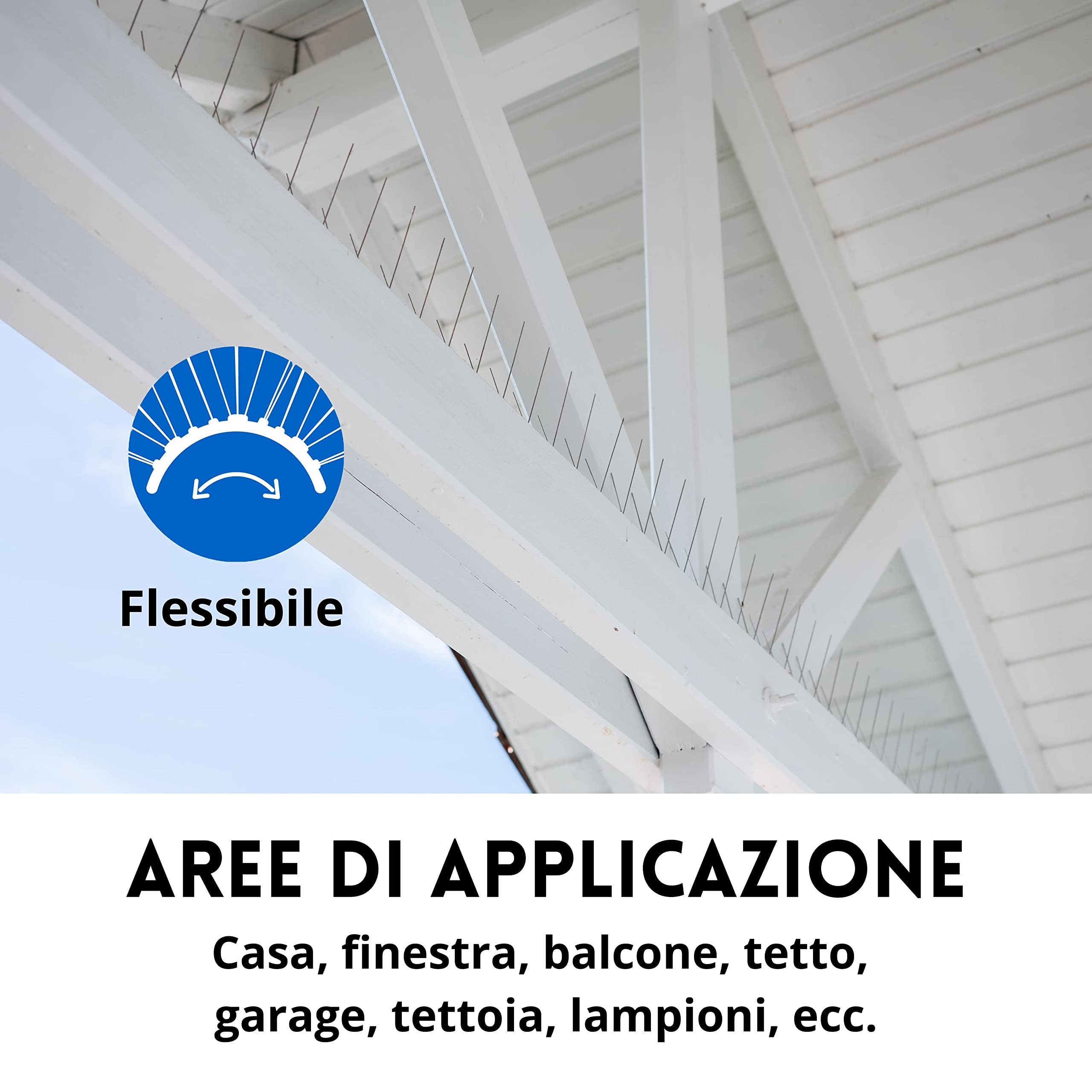 Kit Deterrente Per Uccelli In Acciaio Inox – 16 Strisce Con Punte, Copertura 3 M, Anti Piccioni Per Tetto, Davanzali, Tralicci