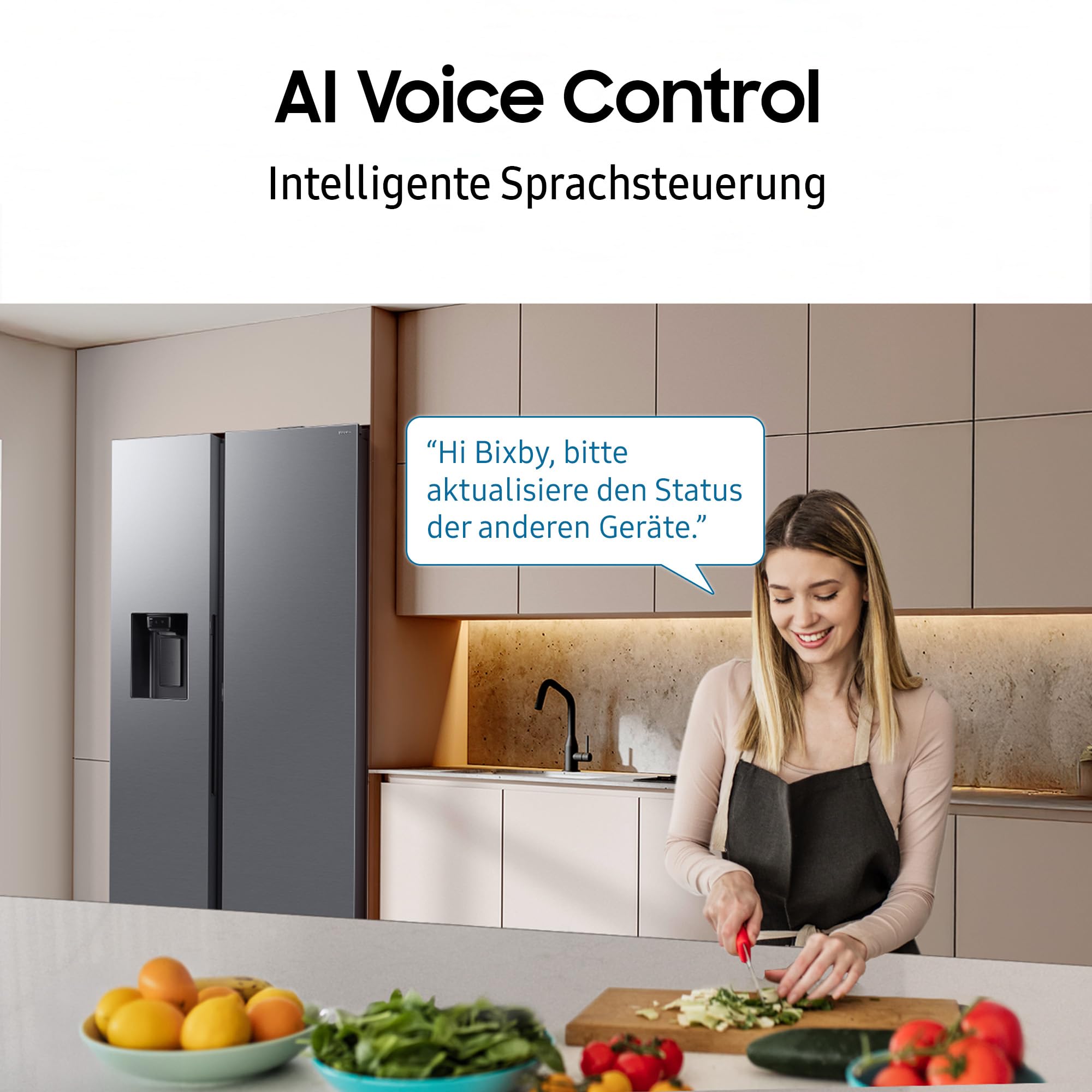 Samsung RS80F66KBFEF Side-by-Side Kühl-Gefrierkombination, AI Kühlschrank mit Gefrierfach, 178 cm... Ansicht 5