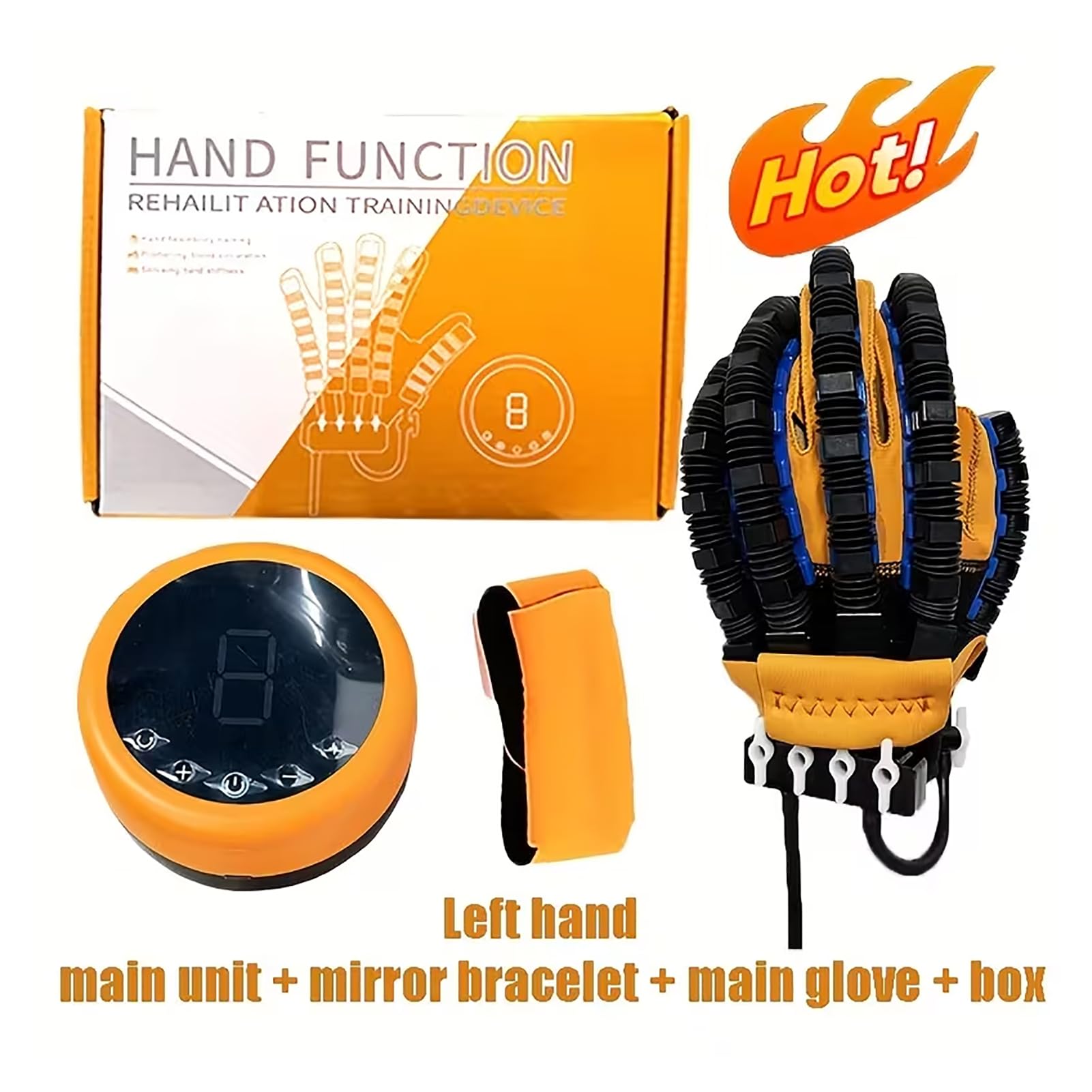 GOURIXIN Guantes robóticos de rehabilitación (Izquierdo+Derecho), Entrenador de rehabilitación de la función de la Mano, Fuerza Ajustable/5 Modos, para Equipos de Fisioterapia de Manos S