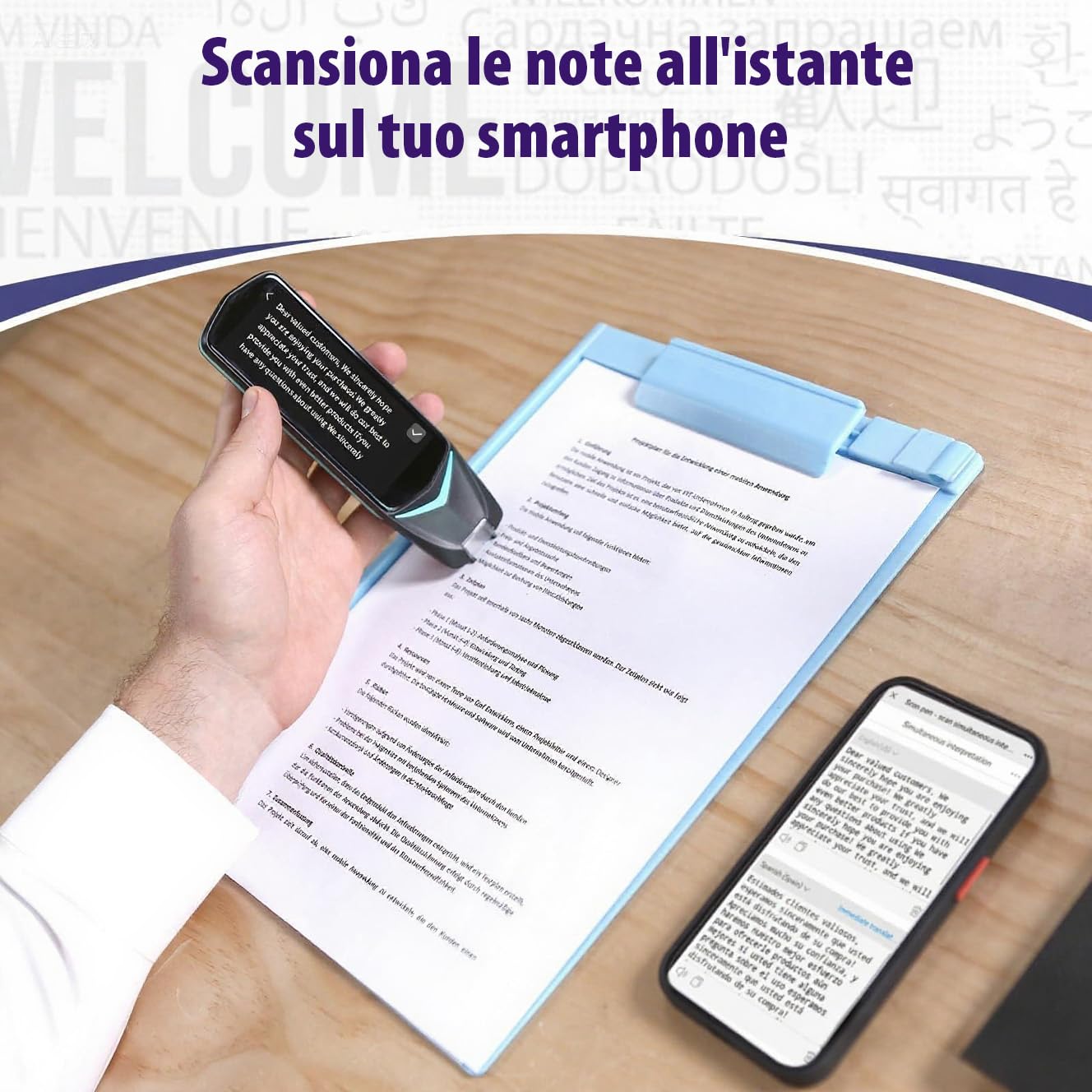 NEWYES Penna Scanner,Penna Lettura e Traduttore con touch screen da 3,99inch, penna per apprendimento con registrazione intelligente, penna per lettura scanner OCR per viaggiatori e uomini d'affari