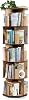 Vigo Wood 360° Rotary Bookcase – Modern and Decorative Multilayer Wooden Book and Magazine Shelf Oak, 5 Shelves