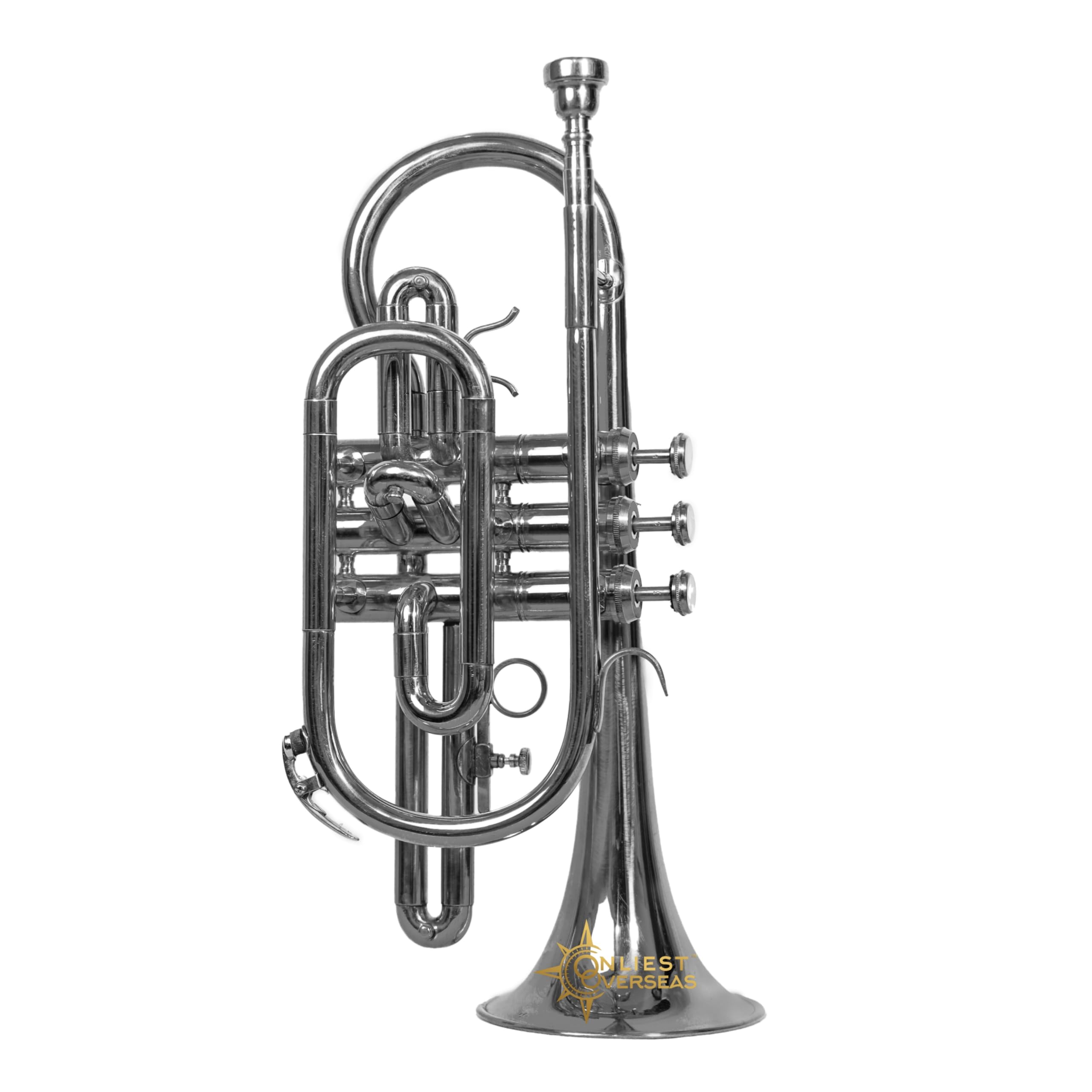 Juego de cornetas de latón Bb | Cornet de banda compacta con válvulas de pistón suaves, tubo de plomo de cobre fósforo | Incluye boquilla, kit de limpieza y funda rígida plateada