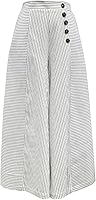 SHENHE Women's Striped High Waisted Wide Leg Palazzo Pants - Elastic Waist Culottes for Casual Comfort