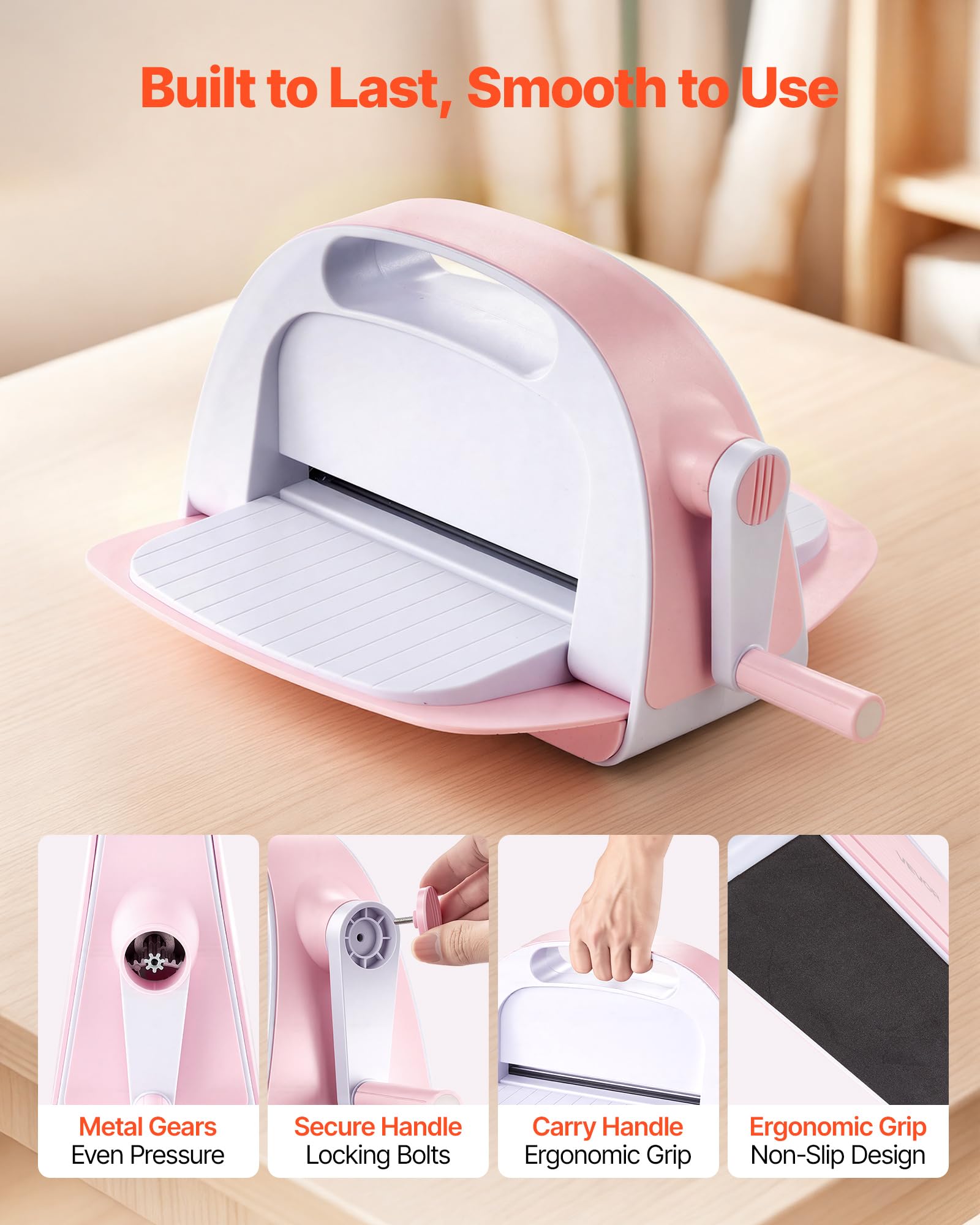 VEVOR Manuelle Stanz- & Prägemaschine, 229 mm, Tragbares Stanzmaschinen-Set mit Stanzformen, Prägefoldern, Papierbögen, Schneideplatten, für Scrapbooking, Kartenherstellung & Bastelarbeiten
