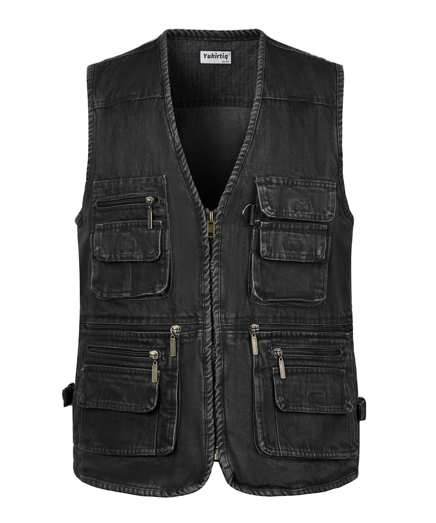 Yukirtiq Herren Angeln Weste ärmellos Freizeit Jagd Herrenwesten Sommer Trekking Wander Weste Reporterwesten Safari Weste mit Vielen Taschen