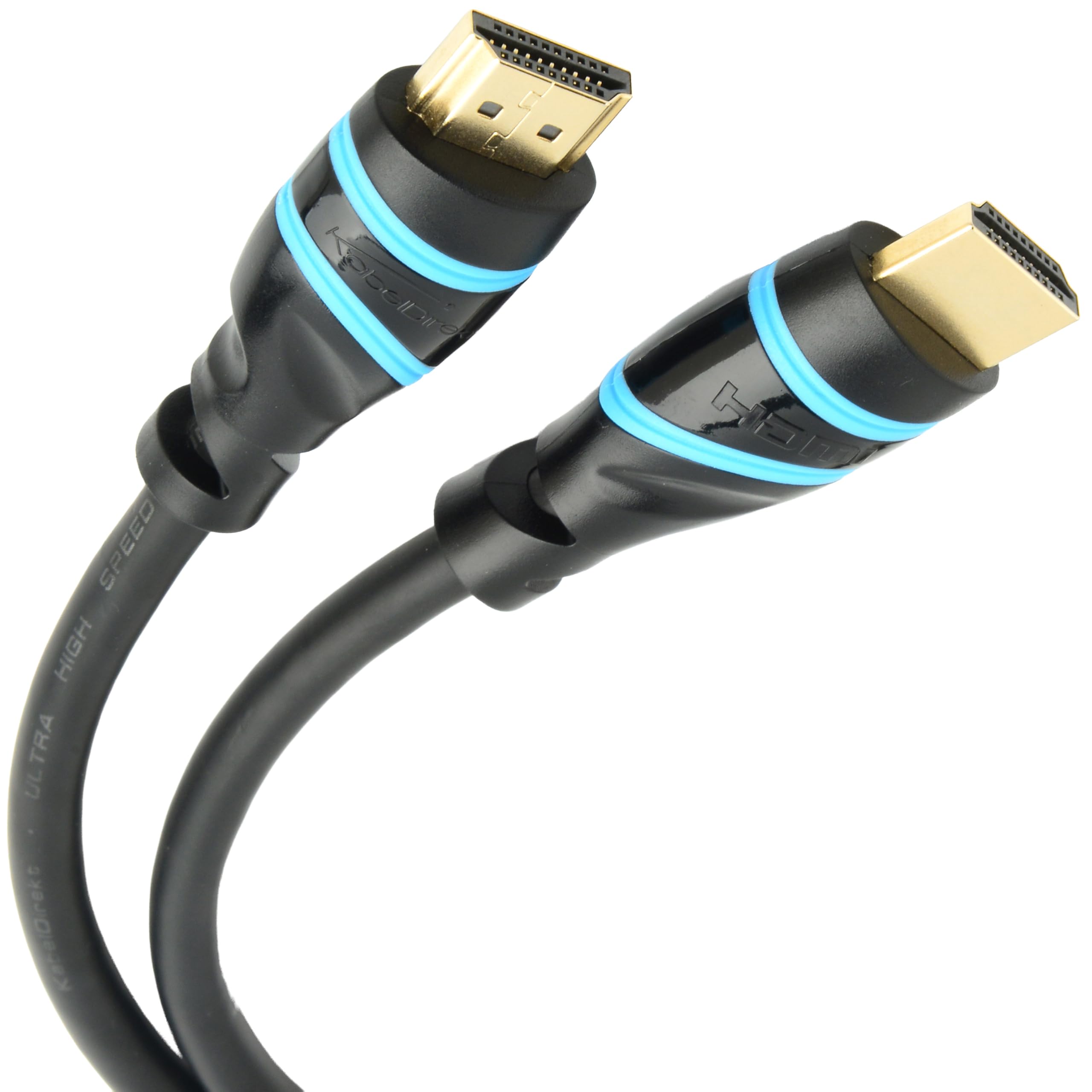 KabelDirekt – Cavo HDMI 2.2 16K & 8K – 2x 2m – Flexcore, nero/blu