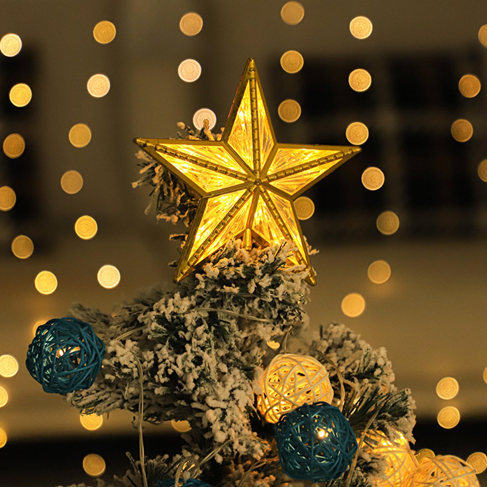 Amazon.co.jp: クリスマスツリートッパー クリスマス星型ライト