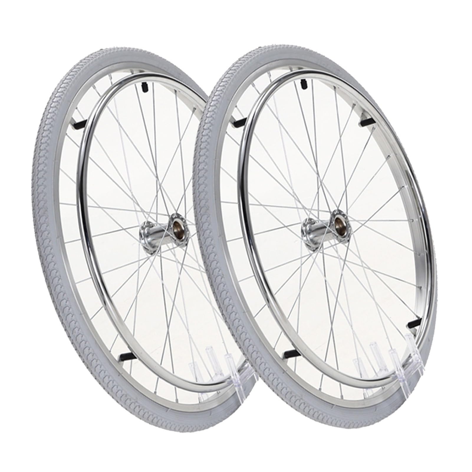 24 x 1 3/8 Ruedas Traseras para Sillas de Ruedas Manuales, 24 Pulgadas Ruedas de Repuesto de Neumáticos, Accesorios para Sillas de Ruedas, con Cojinete de 1/2" (1 Juego de 2)