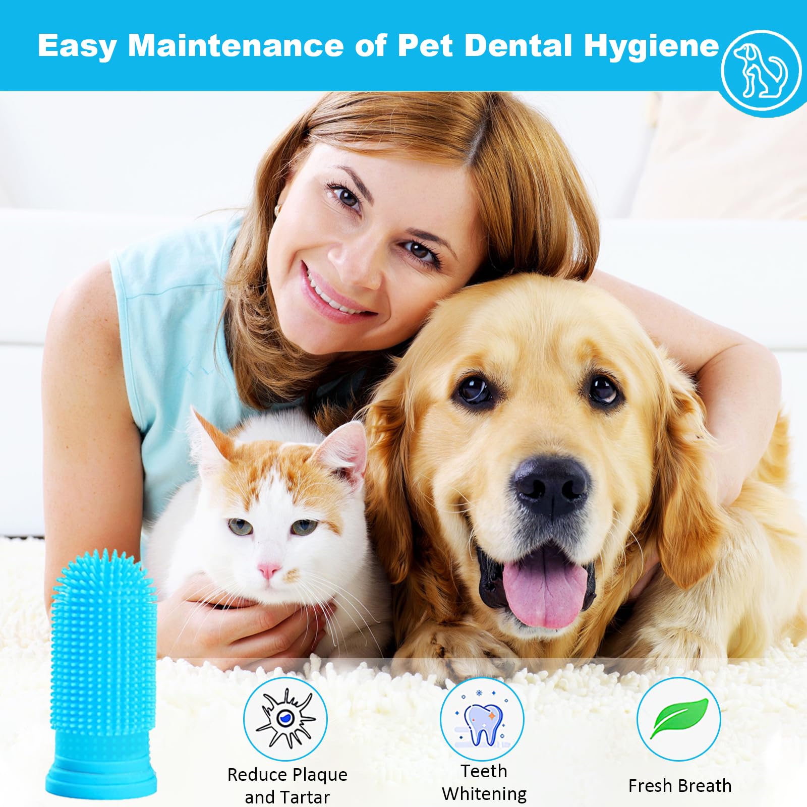 10Pcs Spazzolino per Cani, 360º Spazzolino da Denti Del Dito del Cane, Silicone Pets Denti Pulizia Spazzolino per Cani, Cuccioli, Gatti & Piccoli Animali Dentali Cura Dentale