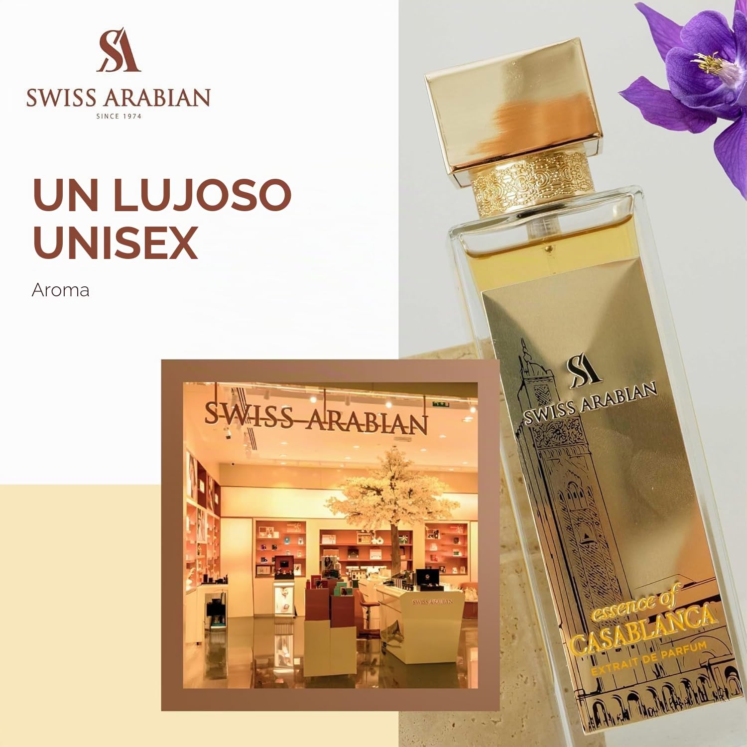 Swiss Arabian Essence Of Casablanca Extrait De Parfum Unisex 100 ML – Una tentadora dulzura de manzanas jugosas y rico pachulí – Aroma cálido y elegante
