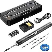 Battery Soldering Iron Set, USB Rechargeable with LCD, Wireless, Adjustable Temperature 260-420℃, 3 Soldering Tips, Soldering Wire, DIY Gift Set
