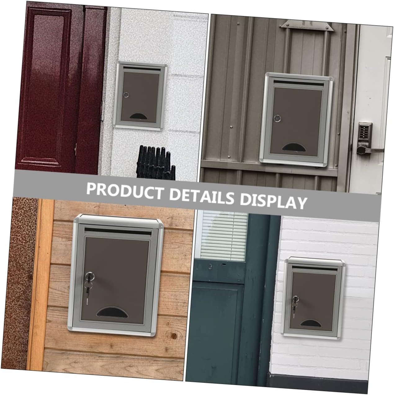 DOITOOL 2pcs Metal Wall Mount Mailbox Lockable Storage Box Key Lock Wall Hanging Mailbox for Family Office