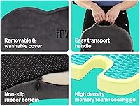 Vista 5 de foverhom Cojín de asiento de gel para sentarse de forma prolongada, cojín de silla de oficina para aliviar el dolor de coxis, antideslizante
