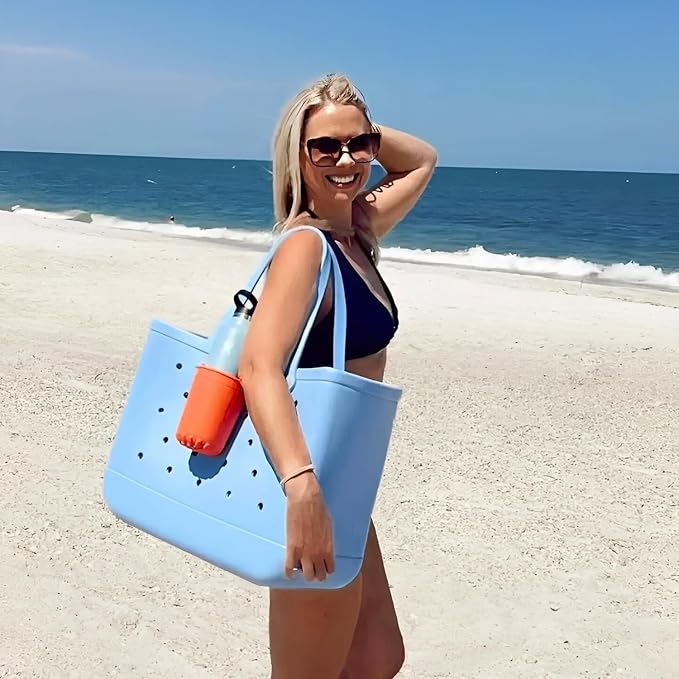 Bolso grande playa Tote - 19in L x 9in W x 13in H, Impermeable, a prueba de arena y lavable, Bandolera casual para compras, viaje, pileta, barco, supermercado, trabajo, deporte miniatura 3
