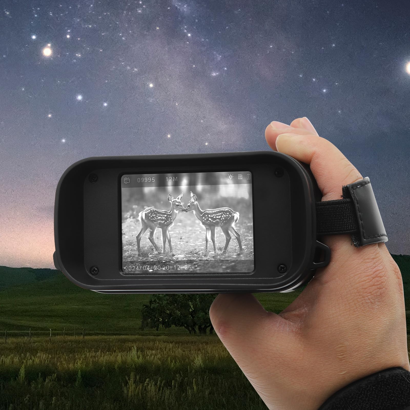 Night Vision Binoculars for Adults, 2.8'' HD Screen with 10X Digital Zoom, 3 Hour Working Hours & 32GB TF Card, Save Photos/Videos, Infrared for Camping, Hunting & Wildlife Observation