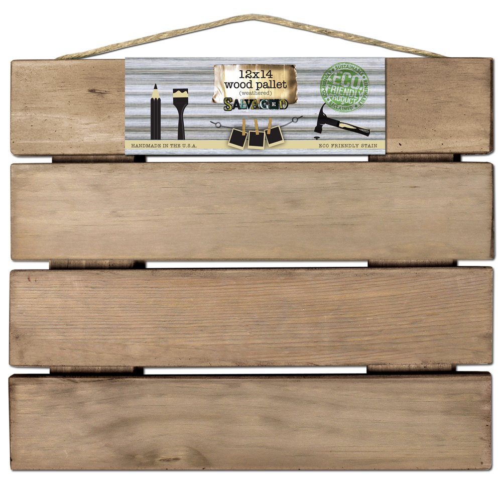 Bottle Cap Crafts 12 x 14-Inch Weathered Wood Pallet, Brown