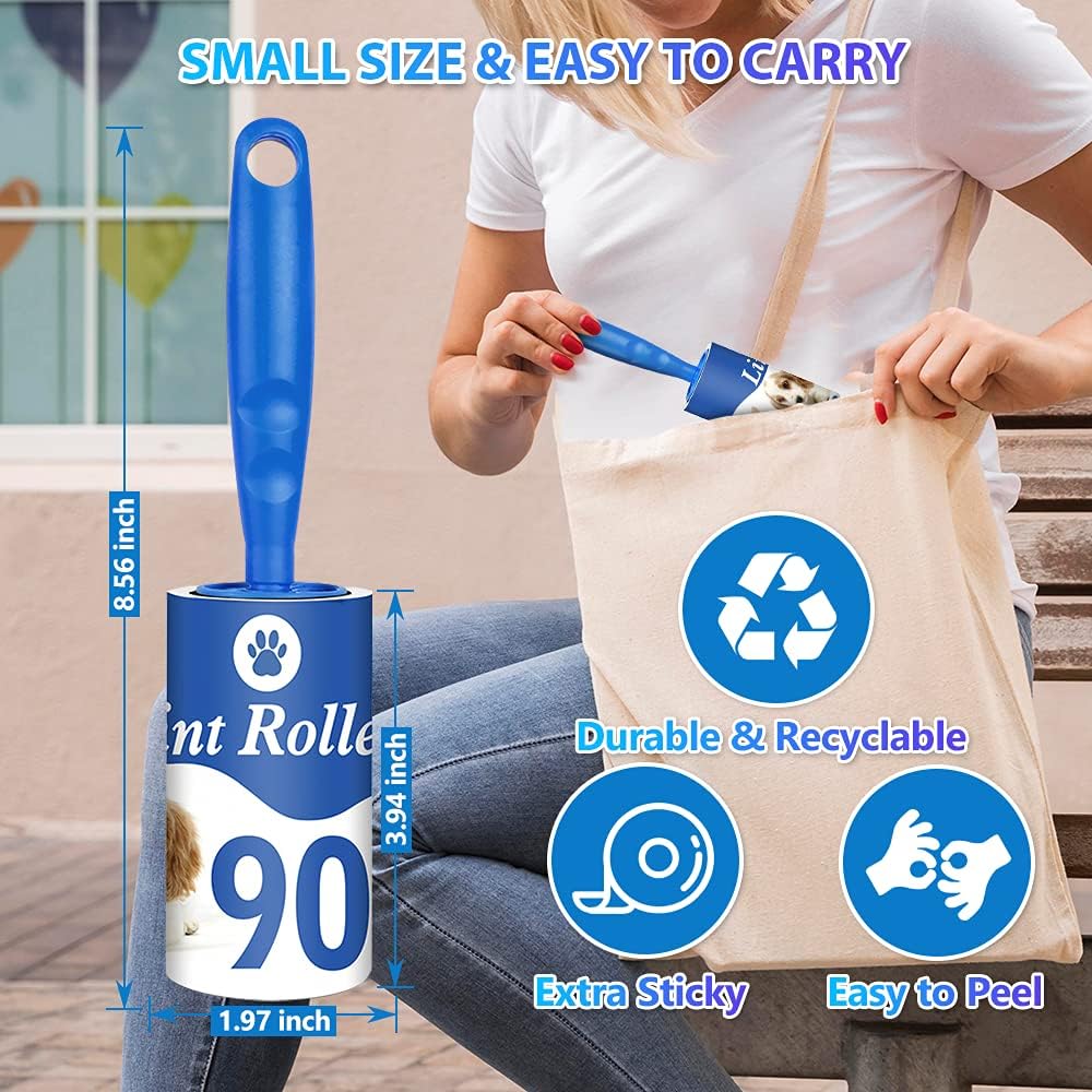 Lint Rollers Pet Hair Roller, Lint Remover 1080 Sheets,Lint Roller Refill for pet Hair Extra Sticky, Clothes and Hair - 13 Pack