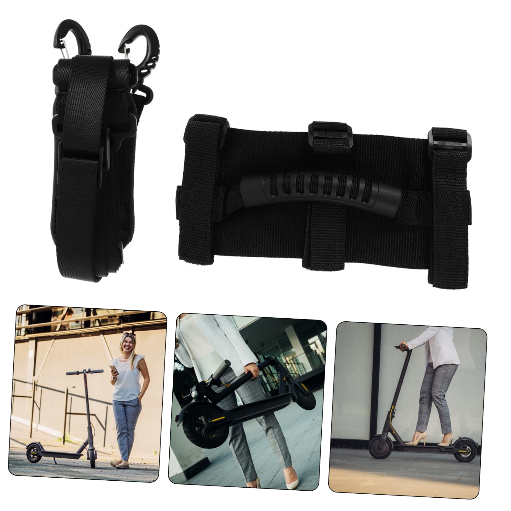 BESPORTBLE 4pièces De Transport Ajustables pour Trottinette Sangles De Universelles Noir pour Chaises De Plage Et Scooters Pliables
