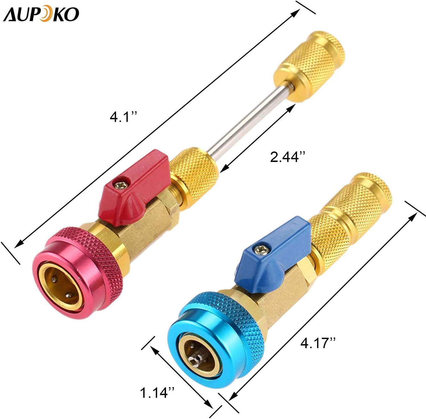 Aupoko R134A Valve Core Quick Remover Installer, High Low Pressure Valve Core Remover Tools Kit for R13A Refrigerant Air Conditioner System : Automotive