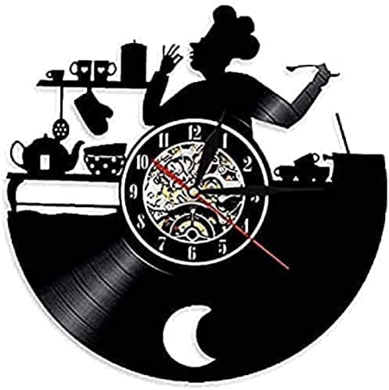 Horloge Murale Cuisine Lumineuse 12 Pouces contre les Murs Vides et Sombres
