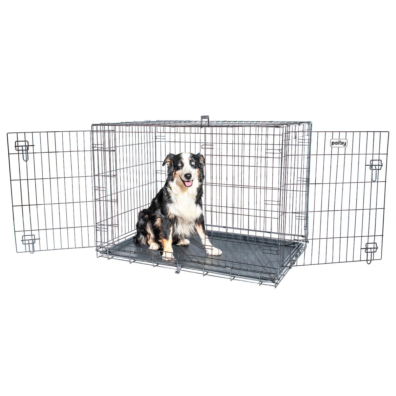 Cage pour Chien FortressooXL, Caisse de Transport pour Chien Moyen 107x71x77cm, Pliable, 2 Portes, Plateau Amovible, Utilisation Interieur, Garantie 5 Ans