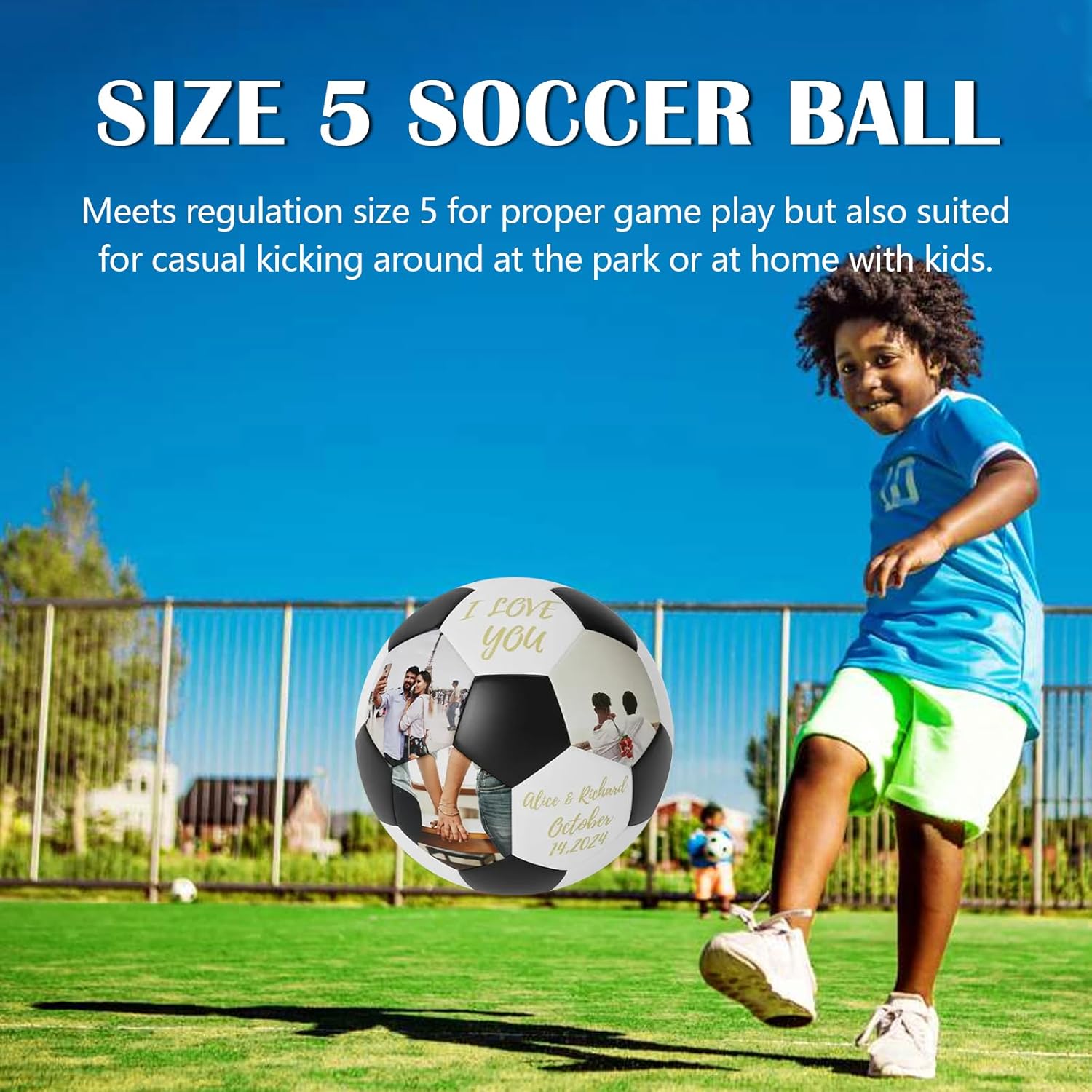 Customized Soccer Ball Personalized Custom Soccer Ball with Name, Text, or Photos,Great Personalized Brithday Gift for Coach, Son, Boyfriend, Daughter, Dad, Mom or Any Soccer Fan,Sizes 5