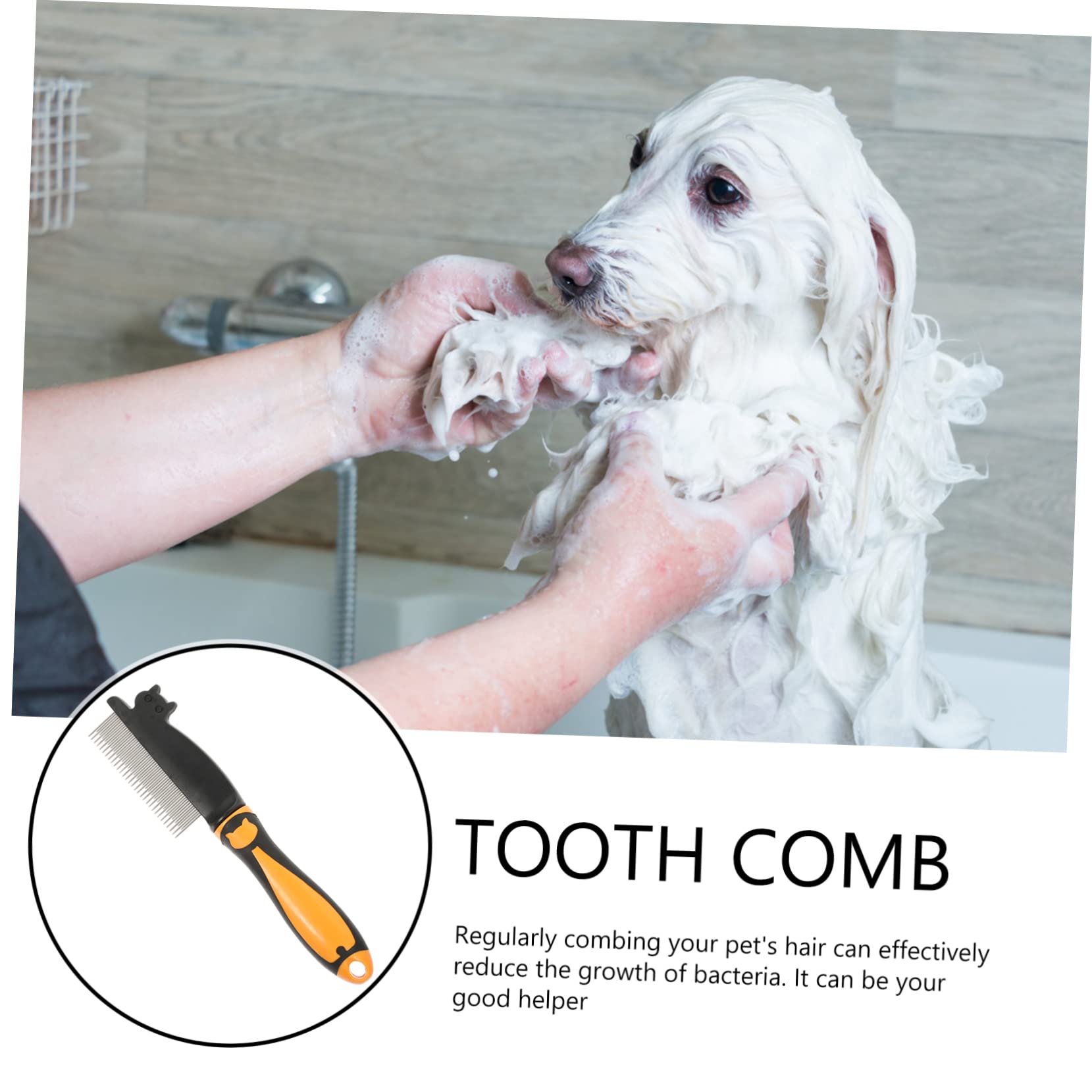 VANZACK 3pezzi Pettine Per Cani e Gatti Con Denti Rotondi Pettine Per Rimozione Pelo Animali Domestici Accessorio Per Toelettatura Inossidabile Design Antiscivolo Per Massaggio e Del Pelo