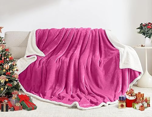 Miniatura 2 de BEAUTEX Manta de forro polar, suave y esponjosa, tamaño Queen, manta roja mullida y acogedora para sofá, cama, sofá y adultos (90 x 108 pulgadas,