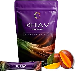 NüSpira - KHĪAV Mango Drink Mix - Caffeine-Free Herbal Infusion for Cleansing and Renewal - Supports Wellness with US-Grown Ingredients - 30 Servings