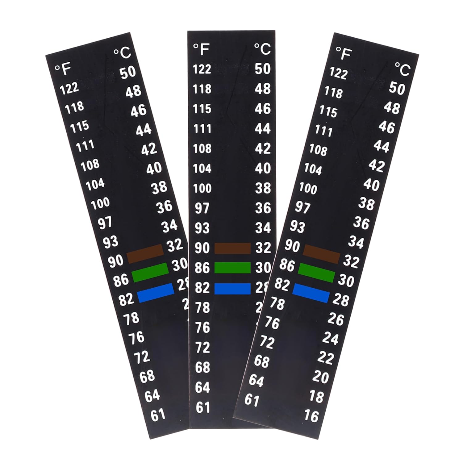 Aquarium Thermometer Strips Fish Tank Temperature Gauge Stickers Reptile Thermometer Stick-on Temperature Monitor Strips Betta Fish Tank Thermometer