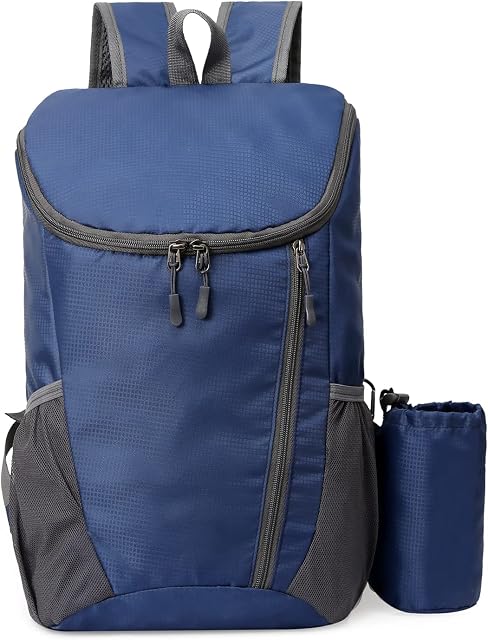 KAMEUN Foldable Backpack Lightweight, Small Rucksack Waterproof for Outdoor Sports, Durable Packable Backpack Practical Gifts for Men Women, Casual Daypack for Travelling Walking