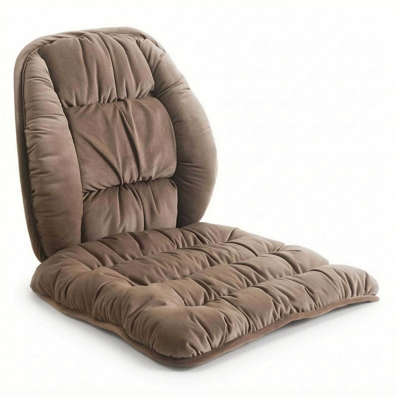 LRXFPIYF Cojín de Asiento de Invierno Cojín Respaldo Almohadilla Silla Trabajo Acolchado Grueso Borde Redondeado Material, Camello Intenso, Cojín 40X40cm + Soporte Lumbar